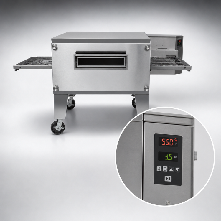 Product image #4 for Lincoln Impinger 3200 Series FastBake Single-Deck Natural Gas Conveyor Oven Package, 40-Inch Baking Chamber