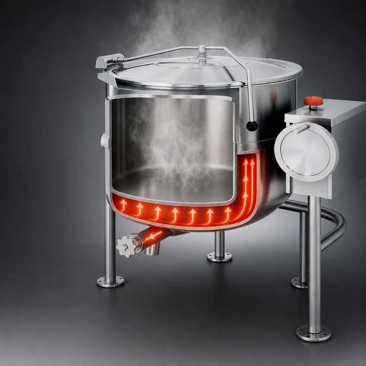 Product image #4 for Cleveland Range 125-Gallon Direct Steam Tilting Kettle with 316 Stainless Steel Liner