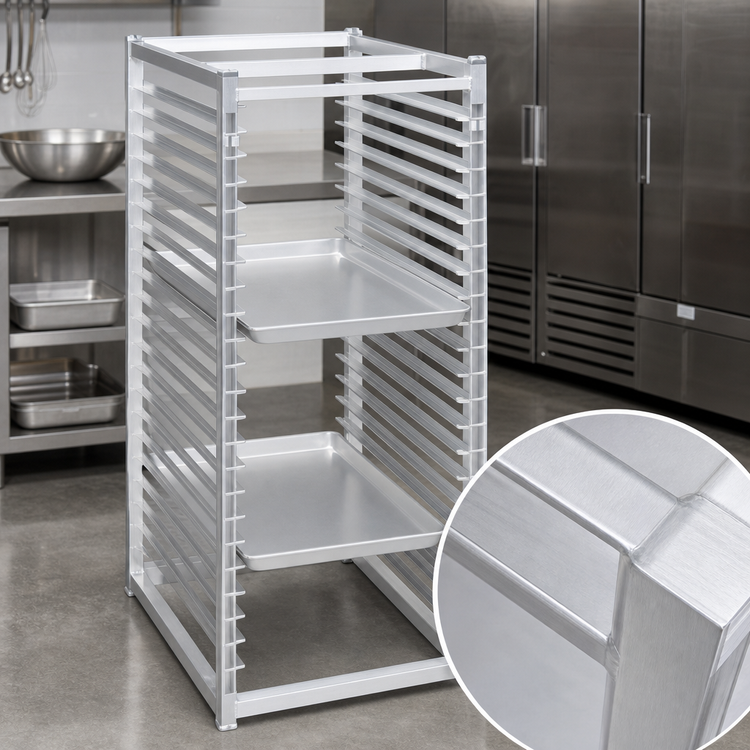 Product image #4 for Channel Manufacturing 29-Pan Aluminum End-Load Reach-In Refrigerator Bun Pan Rack