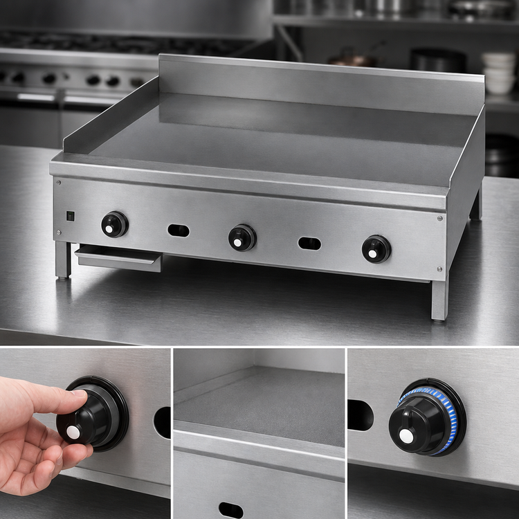 Product image #4 for Supreme JGM-2448 48-Inch Gas Countertop Griddle with 1" Steel Plate