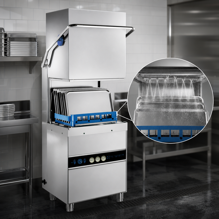 Product image #4 for Blakeslee D-18-3 Hood-Type High-Temp Dishwasher, 30 Racks/Hour, 3-Phase