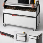 Thumbnail image #4 for Dinex DXPPB524IBFFW Chest-Style Portable Bar with Insulated 95 lb Ice Bin, Aluminum Exterior and Stainless Steel Interior