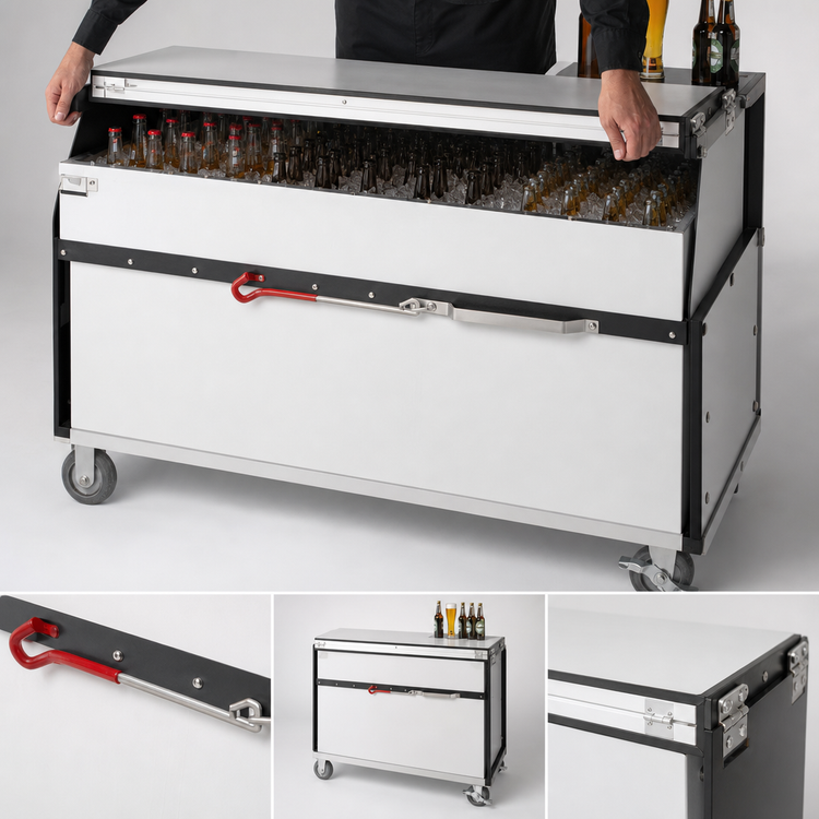 Product image #4 for Dinex Chest-Style Portable Bar with Insulated Ice Bin, Frost White
