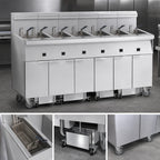 Thumbnail image #4 for Imperial (Middleby) IFSSP675EC Electric 6-Tank 75 lb.-Each Floor Fryer Battery with Built-In Filter and Computer Controls