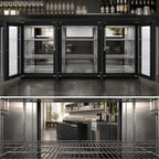 Thumbnail image #5 for Perlick Corporation PTR72 72-Inch 3-Section Remote Pass-Thru Back Bar Refrigerator, 6 Solid Doors, Black Exterior, Stainless Steel Top