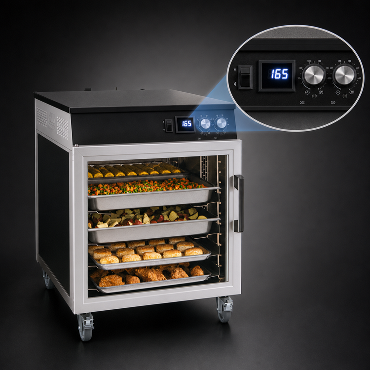 Product image #4 for Hatco Flav-R-Savor Mobile Heated Holding Cabinet, 1-Section, Clear Door, 6 Pan Slides
