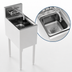 Thumbnail image #4 for Krowne Royal Series Freestanding 12-Inch Stainless Steel Underbar Dump Sink with Single Compartment, Faucet, and Perforated Basket