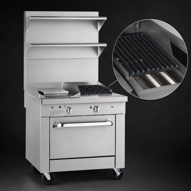 Product image #4 for Southbend Platinum 32-Inch Gas Heavy Duty Range with 16-Inch Griddle, 16-Inch Charbroiler and Standard Oven
