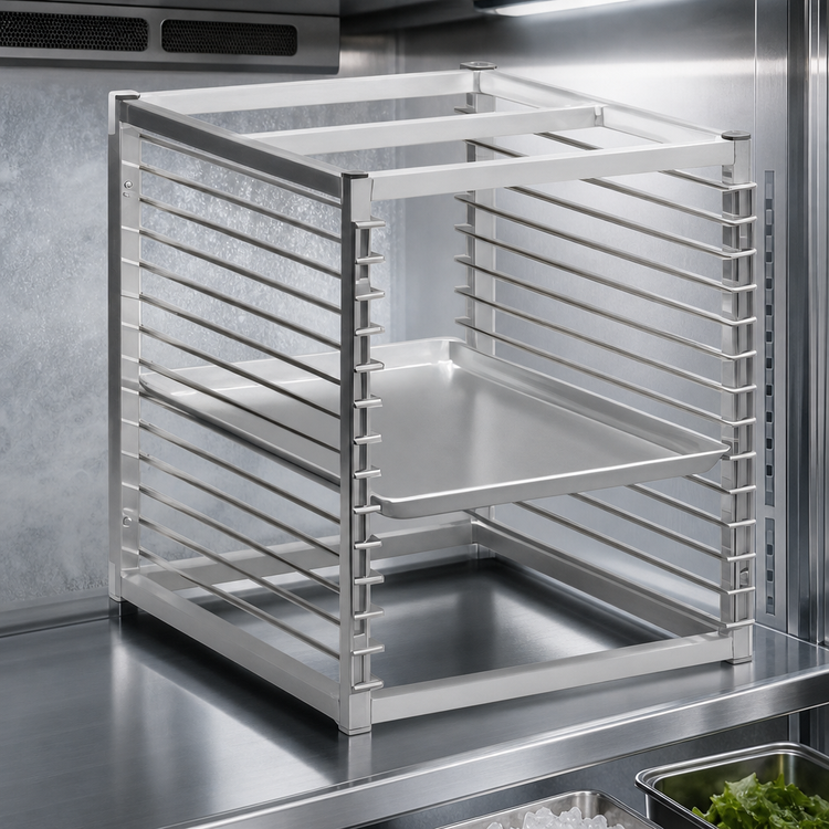 Product image #4 for Channel Manufacturing Heavy-Duty End-Load Aluminum Bun Pan Rack for Reach-In Refrigerators, 13 Full-Size Pan Capacity