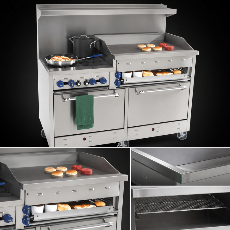 Product image #4 for Comstock-Castle 60-Inch Gas Range with 4 Star Burners, 36-Inch Raised Griddle and 2 Standard Ovens
