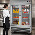 Thumbnail image #4 for Koolmore RIR-2D-GD 54-Inch Two-Section Glass-Door Reach-In Refrigerator, 47 Cu. Ft., Bottom-Mounted Self-Contained, Stainless Steel