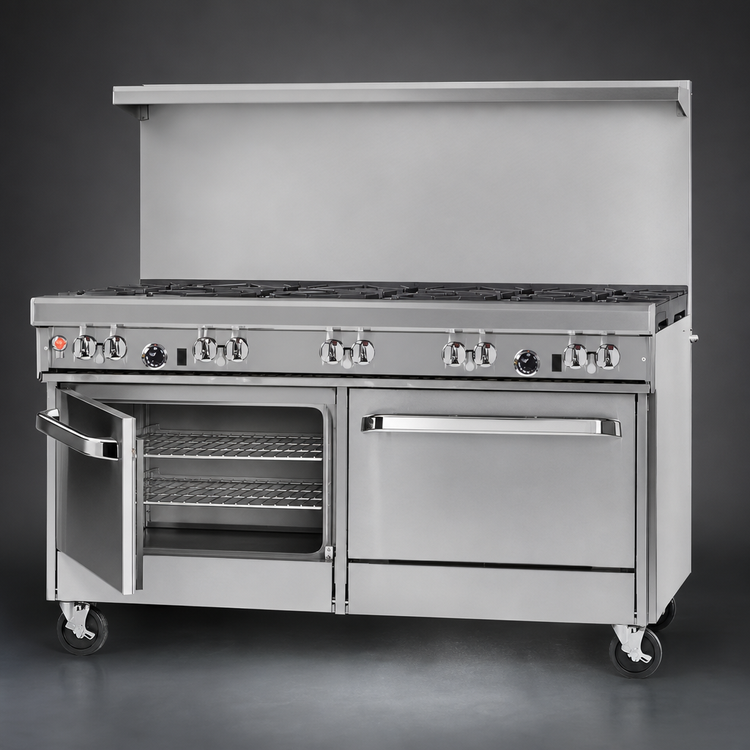 Product image #4 for Southbend Ultimate 60-Inch Gas Restaurant Range with 8 Burners, Standard Oven, and Cabinet Base
