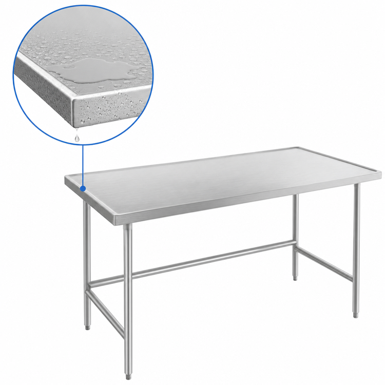 Product image #4 for Advance Tabco 108 x 36-Inch 14 Gauge 304 Stainless Steel Open Base Work Table