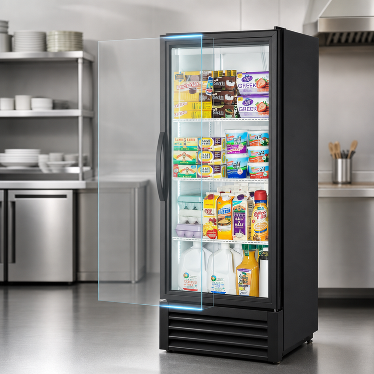 Product image #4 for True Single-Section Glass Door Merchandiser Refrigerator with Low-E Hinged Door
