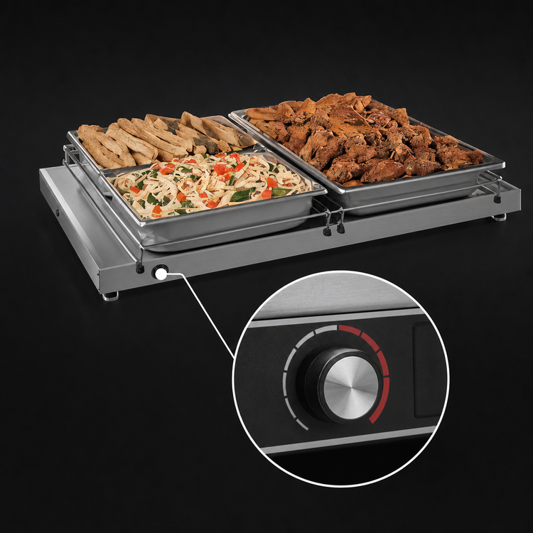 Product image #4 for Hatco Glo-Ray® 42-Inch Freestanding Heated Shelf, 17-1/2-Inch Deep, Stainless Steel Top, Aluminum Base
