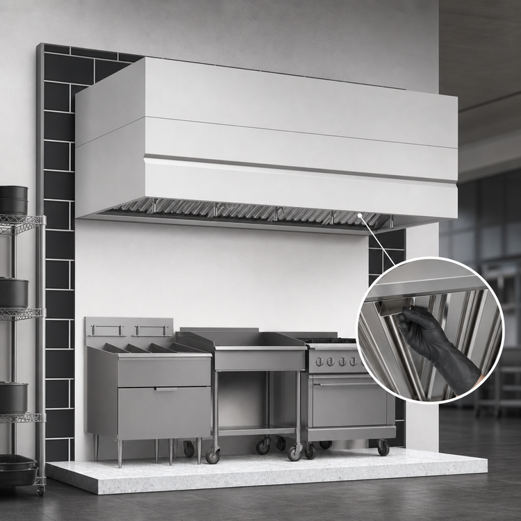 Product image #5 for Avtec SimpleSpec Type I Wall-Mounted Box Canopy Hood, 72 x 60 x 24 Inches, 1800 CFM