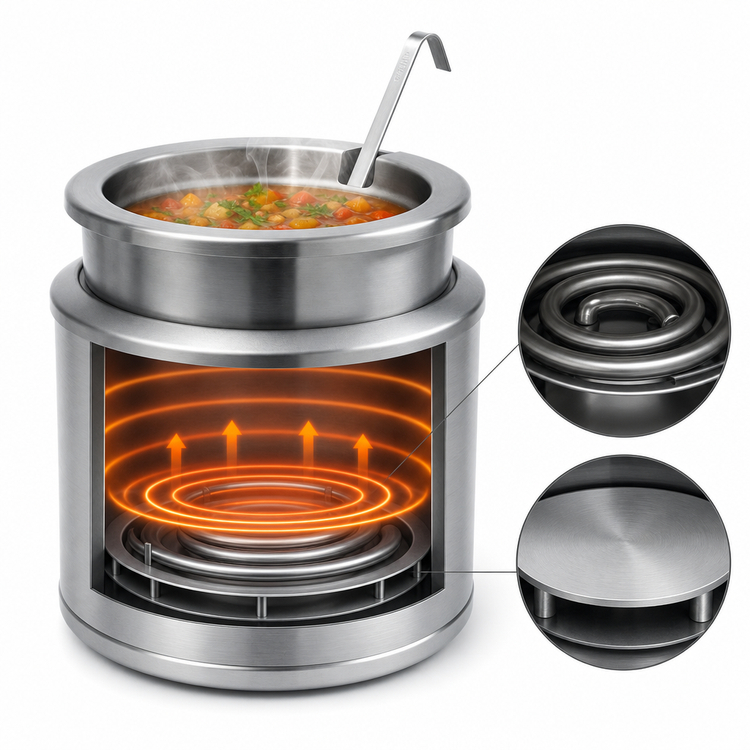 Product image #4 for 11 Quart Countertop Round Wet Well Cooker/Warmer, 120V