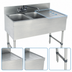 Thumbnail image #4 for Advance Tabco Special Value Series 48-Inch 2-Compartment Stainless Steel Underbar Bar Sink with Right Drainboard and Splash-Mount Faucet