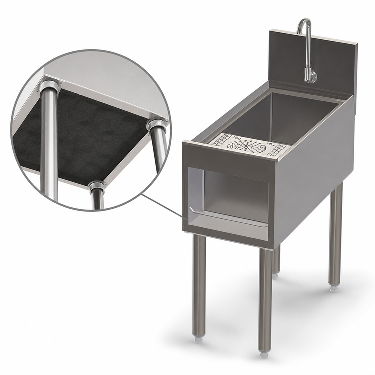 Product image #4 for Tobin Ellis Signature 12-Inch Freestanding Underbar Utility Sink with Glass Rinser