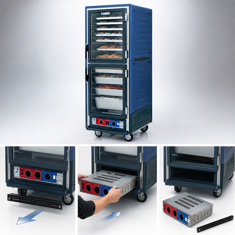 Product image #4 for Metro C5 3 Series Mobile Full-Height Heated Holding & Proofing Cabinet with Blue Insulation Armour, Dutch Solid Aluminum Doors, and Fixed Wire Slides