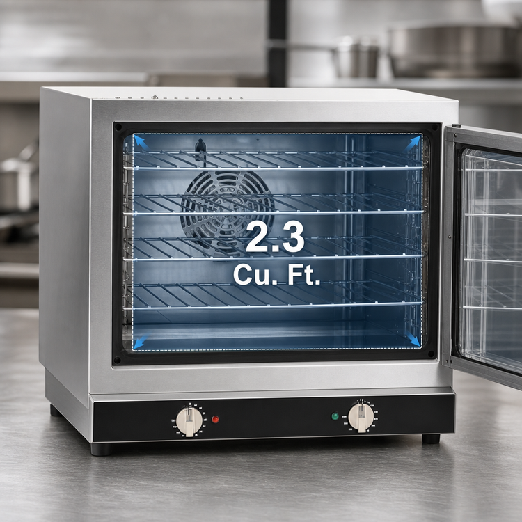 Product image #4 for Omcan USA Half-Size Countertop Electric Convection Oven, 2.3 Cu. Ft., 4-Pan Capacity, Stainless Steel