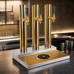 Thumbnail image #4 for Micro Matic USA Skyline BS-SKY-3PVDKR Countertop Glycol-Cooled Draft Beer Station, 3 Columns, 3 Faucets, PVD Brass Finish