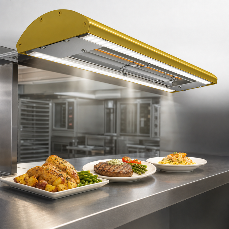 Product image #4 for Hatco Glo-Ray 24-Inch Curved Infrared Strip Heater with Dual LED Lights and Electronic Infinite Control