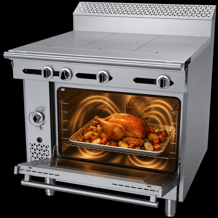 Product image #4 for Garland Cuisine C36-8C 36-Inch Heavy-Duty Gas Range with Three 12-Inch Hot Tops and Convection Oven