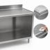 Thumbnail image #4 for Eagle Spec-Master Marine Series 96-Inch x 30-Inch 14-Gauge 304 Stainless Steel Work Table with Open Front Cabinet Base and 1-1/2-Inch Rear Up-Turn