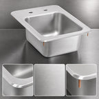 Thumbnail image #4 for Vollrath 173-4-2 Underbar Drop-In Self-Rimming Single-Bowl Sink, 13 x 17 Inches, 304 Stainless Steel
