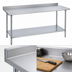 Thumbnail image #4 for Duke 84-Inch x 36-Inch 16-Gauge 300 Series Stainless Steel Work Table with 1-1/8-Inch Riser and Galvanized Undershelf