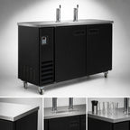 Thumbnail image #4 for Serv-Ware DD61-2-HC Dual-Tower Beer Dispenser Cooler, 2 Faucets, 14.16 cu. ft., Flat Top, Black