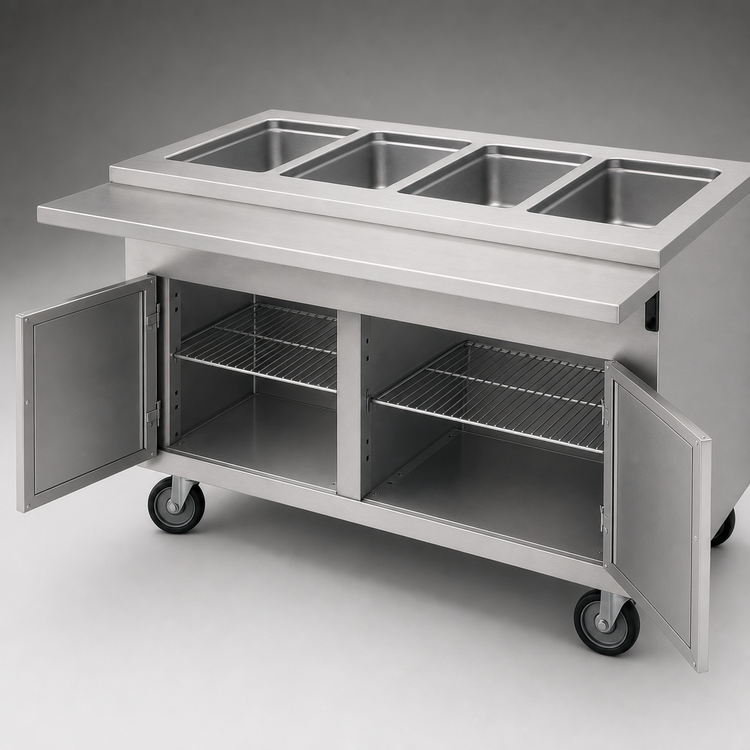 Product image #4 for Randell 60-Inch Electric Mobile Hot Food Table with 4 Wells and Heated Storage Base