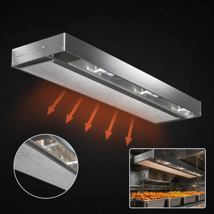 Product image #4 for RedHots 120-Inch Single High-Watt Remote Rod-Type Strip Heat Lamp with Lights, 208V