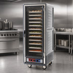 Thumbnail image #4 for Metro C5 Insulation Armour C539-HFC-L-GY Full-Height Mobile Heated Holding Cabinet, Clear Polycarbonate Door, 35-Pan Capacity
