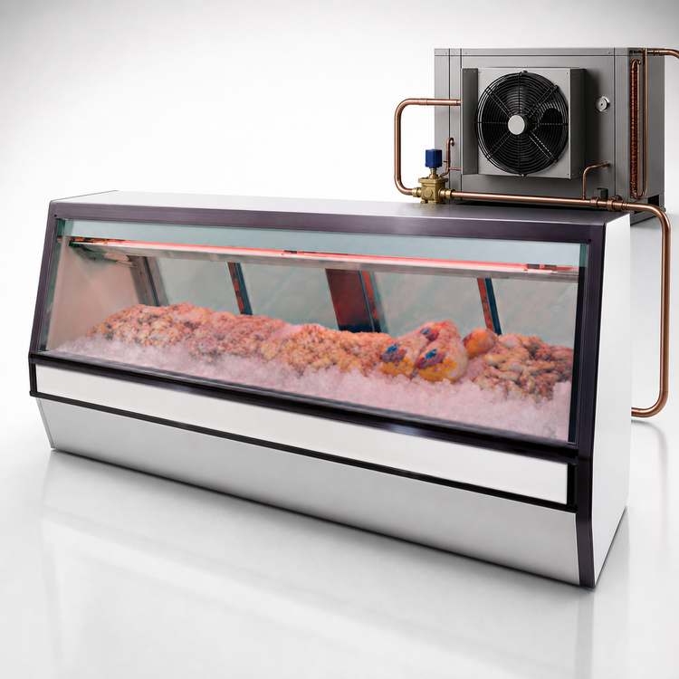 Product image #4 for Howard-McCray 40E Series Single Duty Remote Fish and Poultry Service Case, 76-1/2-Inch Straight Glass, Endless Design, LED Lighting
