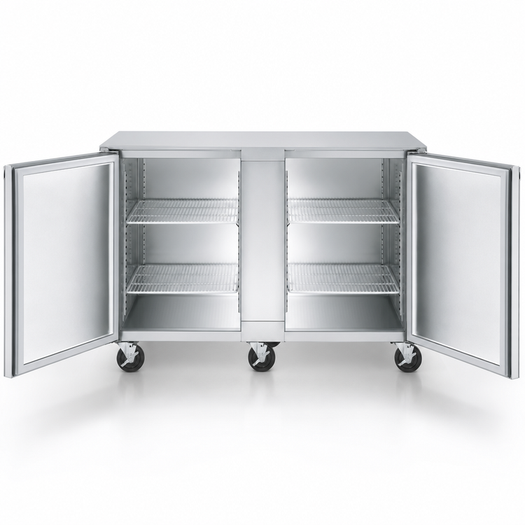 Product image #4 for Traulsen Dealer's Choice Compact Two-Section Reach-In Undercounter Freezer, 60 Inch Wide, Rear-Mounted Self-Contained Refrigeration