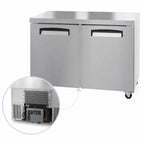 Thumbnail image #4 for Hoshizaki Economy EUF48A Two-Section Undercounter Freezer, 12.09 Cu. Ft., Solid Doors, Rear-Mounted Self-Contained, Stainless Steel