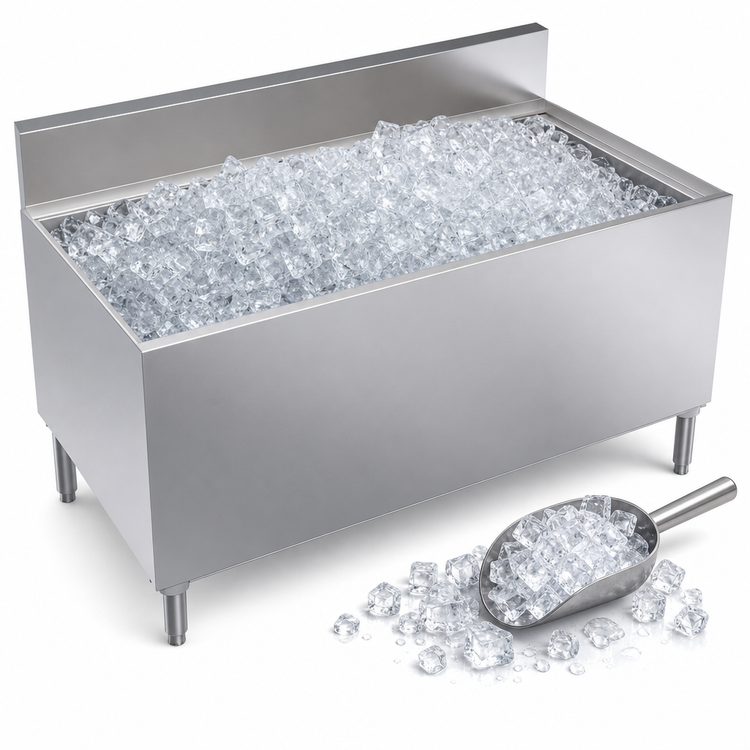 Product image #4 for Krowne Royal Series Underbar Ice Bin/Cocktail Unit with Built-In 10-Circuit Cold Plate, 212-Lb Capacity