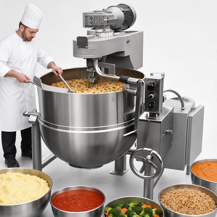Product image #4 for Groen 80-Gallon Direct Steam Tilting Steam Kettle Cooker/Mixer with Twin Shaft Scraper Mixer