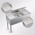 Thumbnail image #4 for Krowne Royal Series 48-Inch Wide Stainless Steel Two-Compartment Underbar Sink Unit with Faucet and Dual Drainboards