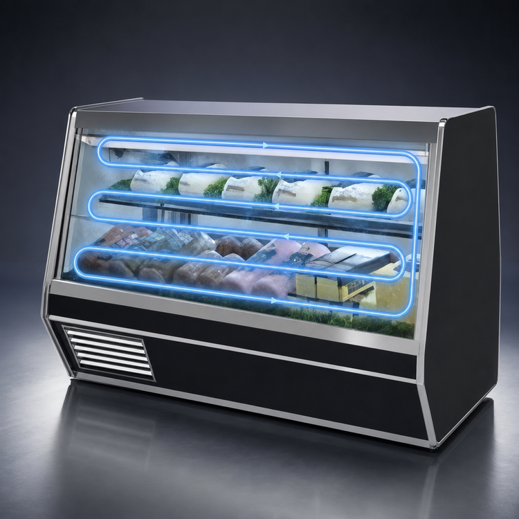 Product image #4 for Howard-McCray 32E Series 98-Inch Deli Meat & Cheese Full Service Case with Self-Contained Refrigeration, Straight Glass Front and LED Lighting