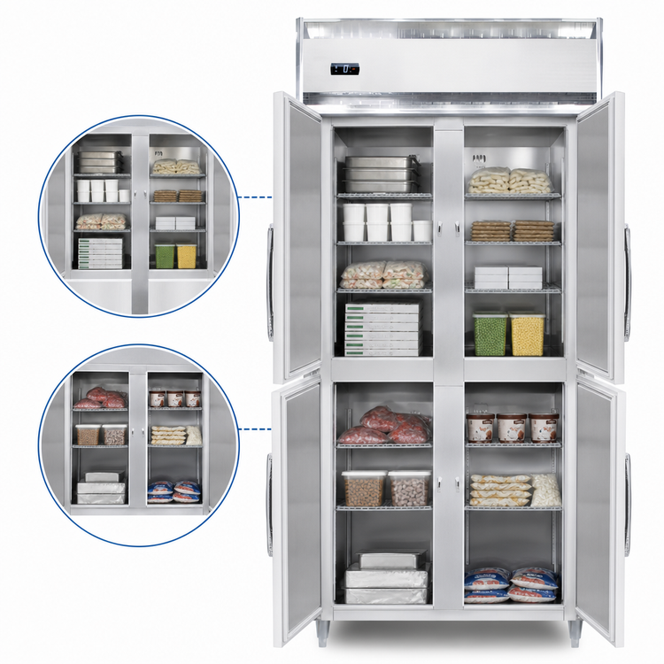 Product image #4 for Continental Refrigerator D2FSENSSHD Designer Slim Line Two-Section Reach-In Freezer with Half-Height Solid Doors