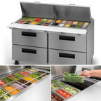 Thumbnail image #4 for Hoshizaki Steelheart SR60B-24MD4 60-Inch Two-Section Mega Top Prep Refrigerator, 4 Drawers, 24 1/6-Size Pan Capacity