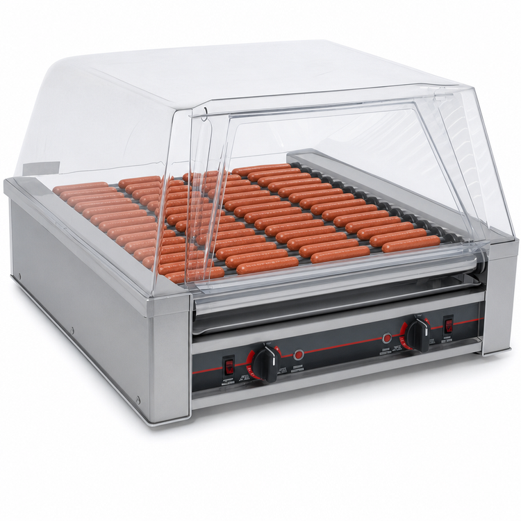 Product image #4 for Roll-A-Grill 45-Hot-Dog Roller Grill with 16 GripsIt Coated Rollers, 230V