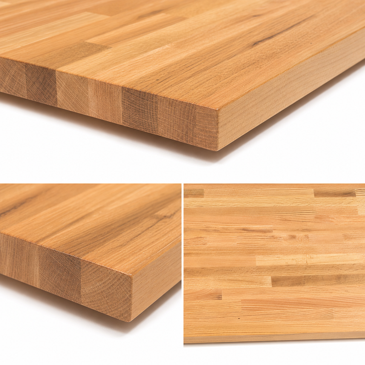 Product image #4 for John Boos Appalachian Red Oak Blended Edge Grain Island Countertop, 36"W x 36"D x 1-1/2" Thick, Varnique Finish