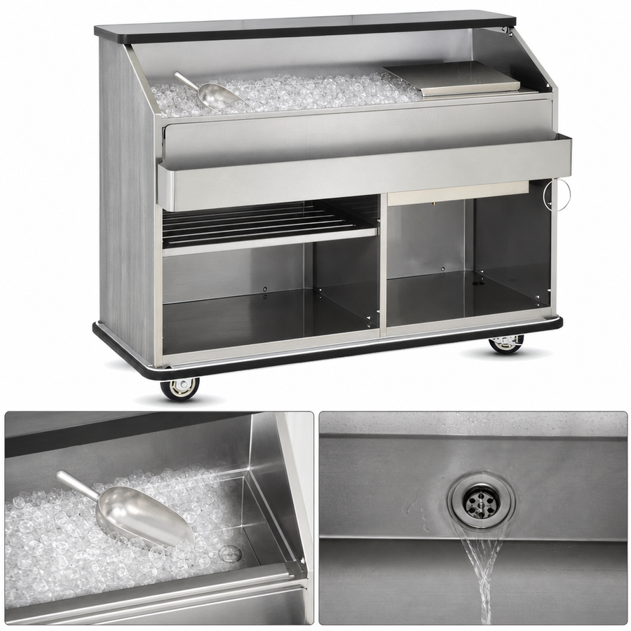 60 lb Ice Bin With Drain