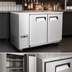 Thumbnail image #4 for Atosa Shallow Depth Two-Section Back Bar Cooler with Locking Solid Doors, 48 Inch, 11.5 Cu. Ft.