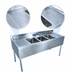 Thumbnail image #4 for BK Resources Slim-Line Three-Compartment Stainless Steel Underbar Sink with Dual Drainboards