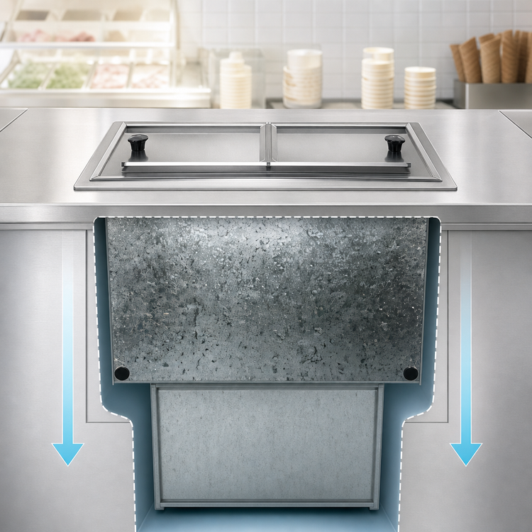 Product image #4 for Delfield N225P-LK Self-Contained Drop-In Ice Cream Dipping Freezer, 6-Gallon, Stainless Steel Lid